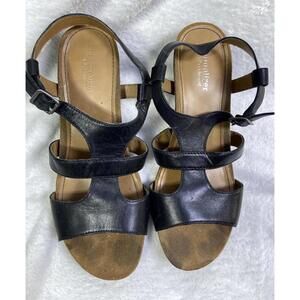 Naturalizer N5 Comfort Women Pewter Black Strappy Sandals Open Toe Shoes Sz. 9 W